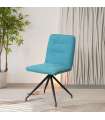 Pack 2 sillas Carol tapizado en tela terciopelo azul turquesa, 88cm(alto) 48cm(ancho) 59.5cm(largo)