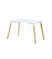 Md-Nordika table rectangulaire fixe finition blanche 75 cm(hauteur) 140 cm(largeur) 80 cm(profondeur).