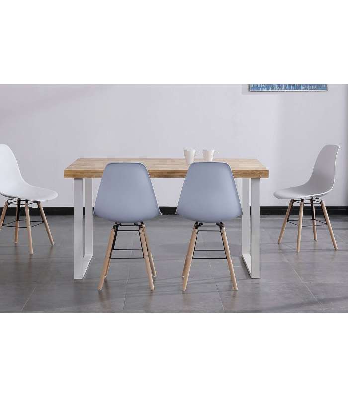 copy of Fixed lounge table in wild oak white or black structure.