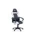 Fauteuil pivotant Gamer R-Desing en cuir noir-blanc et fibre de