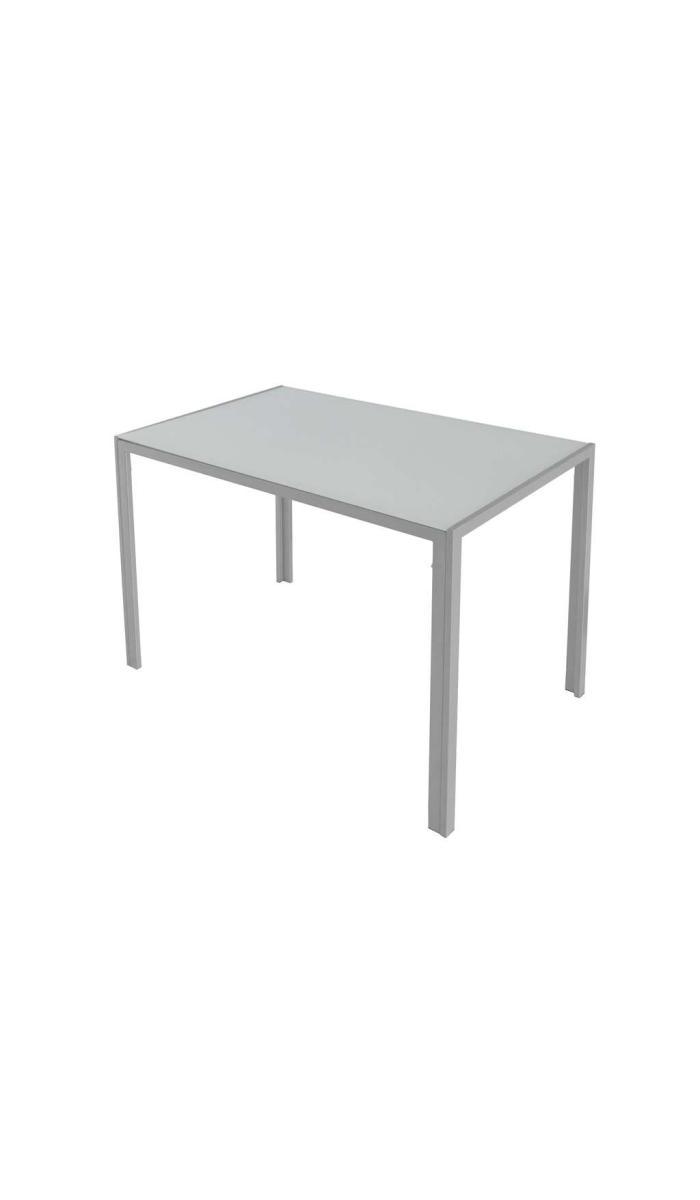 Mesa para cocina, comedor fija Md-Kika acabado cristal blanco