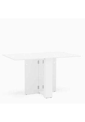 Mesa de cozinha, mesa de jantar dobrável com acabamento branco