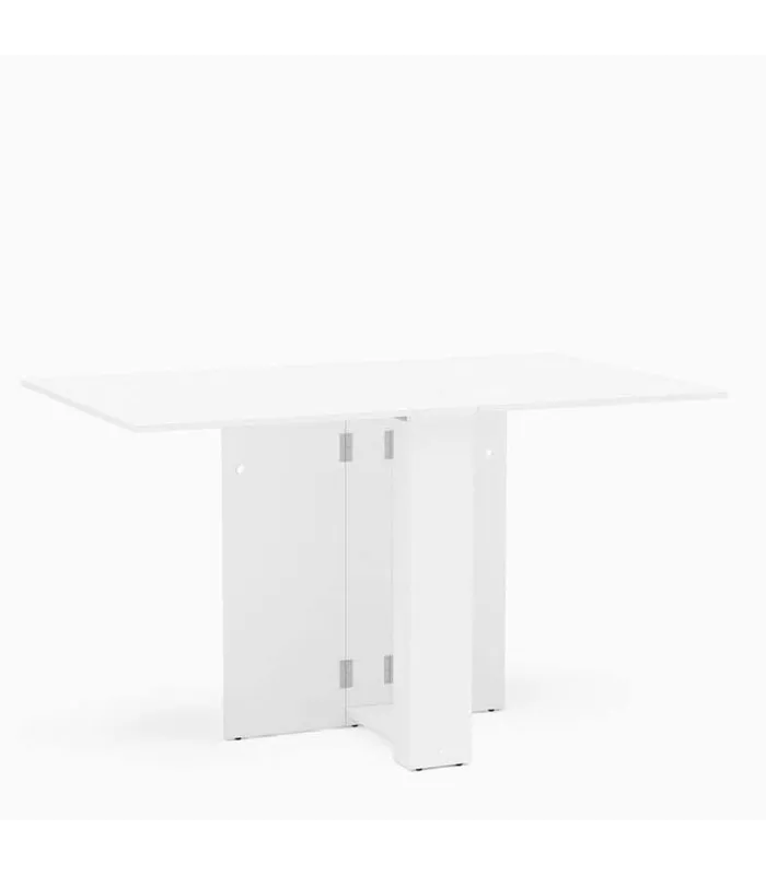 Mesa de cozinha, mesa de jantar dobrável com acabamento branco