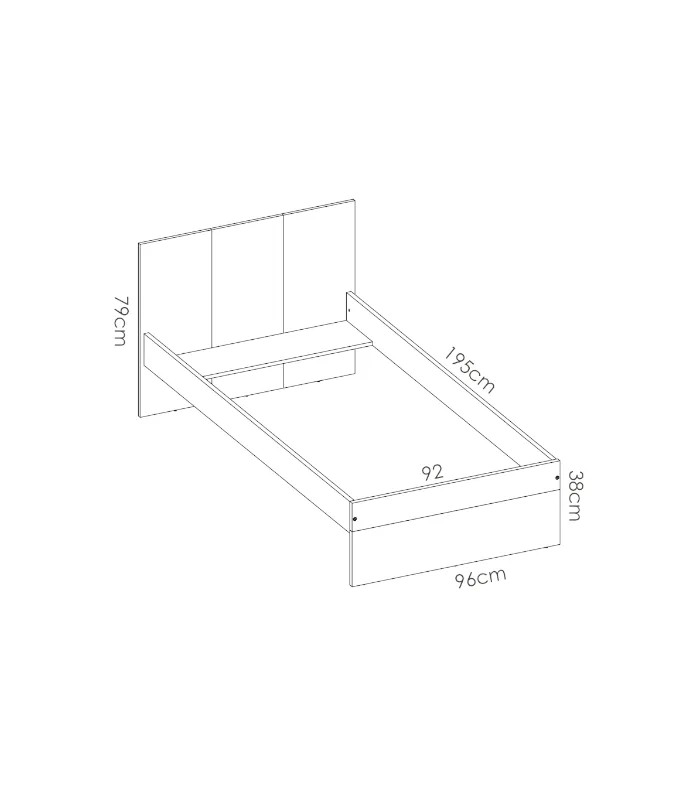 copy of 90 cm Dina bed for youthful bedroom.