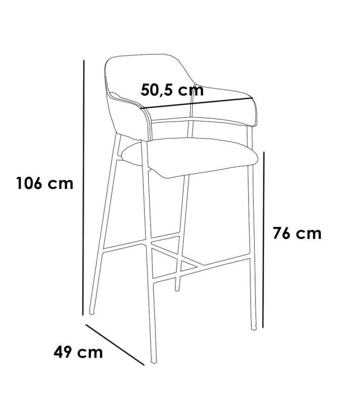 PDCOR Pack 2 taburetes Pack 2 taburetes Adra tapizado en