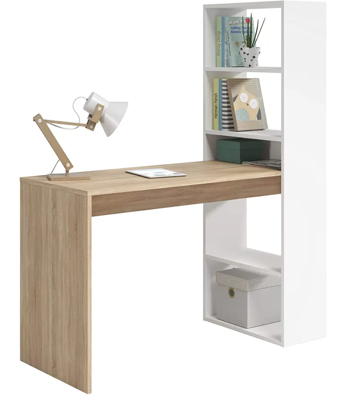 Escritorio con estantería Boston blanco/cambrian