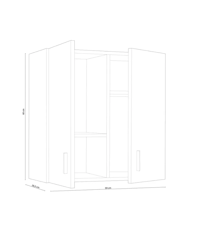 Multipurpose cabinet for white hanging Use 59 cm wide