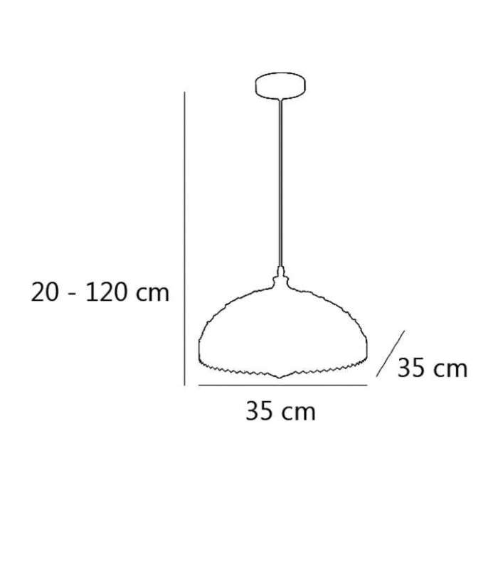 Cala pendentif de 35 cm finition blanche 20/120 cm(hauteur)35