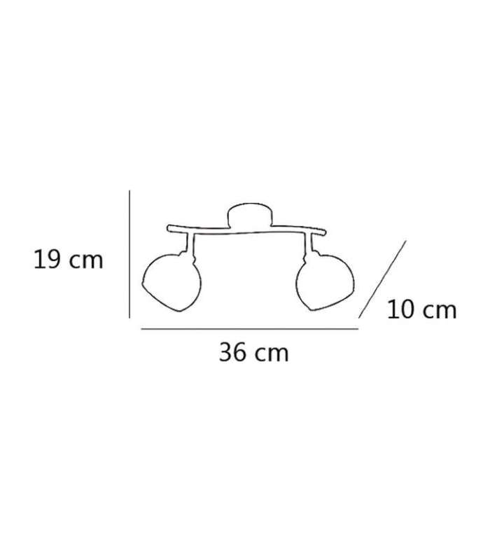 ILAJP Colgantes Lámpara de techo alargada 2 luces Rioja cromo