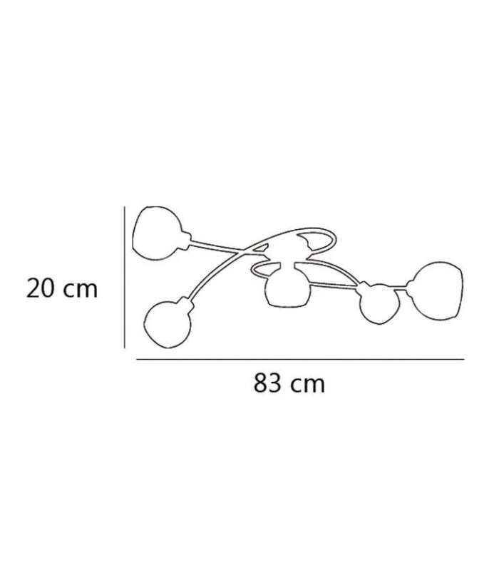 ILAJP Colgante Candeeiro de tecto 5 luzes Acabamento castanho