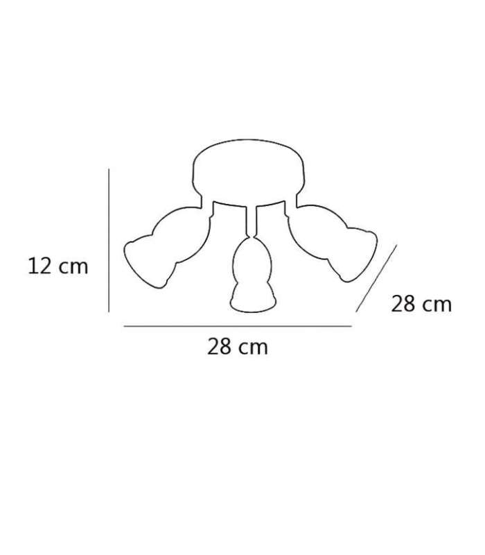 ILAJP Plafones Bala 3-lâmpadas de teto acetinado acabamento