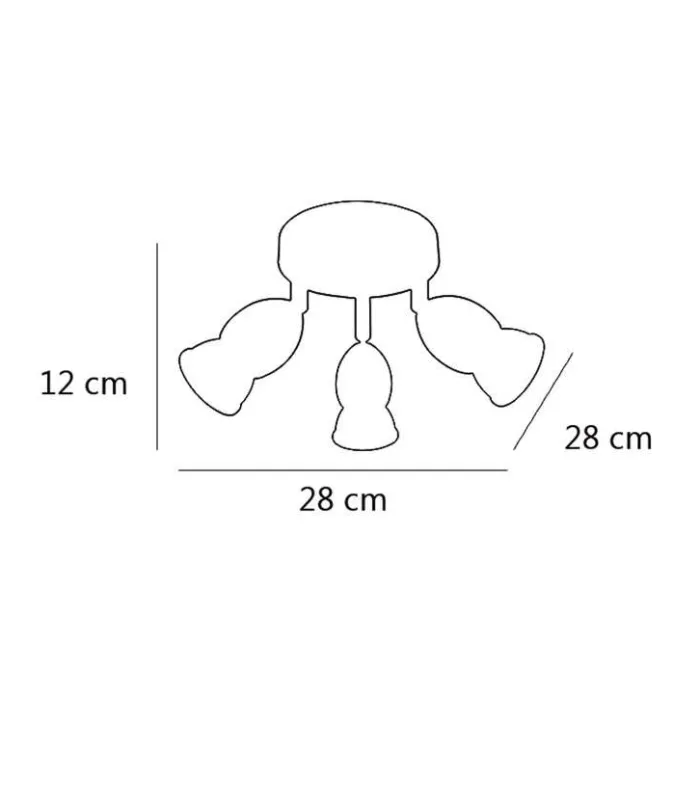 Plafón de 3 luces modelo BALA en blanco