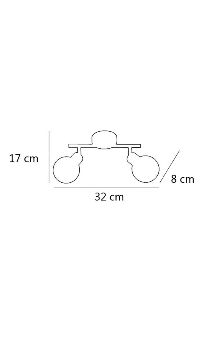 ILAJP Plafones Lâmpada de teto 2 luzes Vera níquel cetim 17