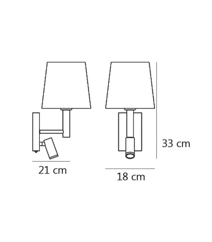 ILAJP Aplique de Pared Luz de parede modelo Oscar cetim níquel