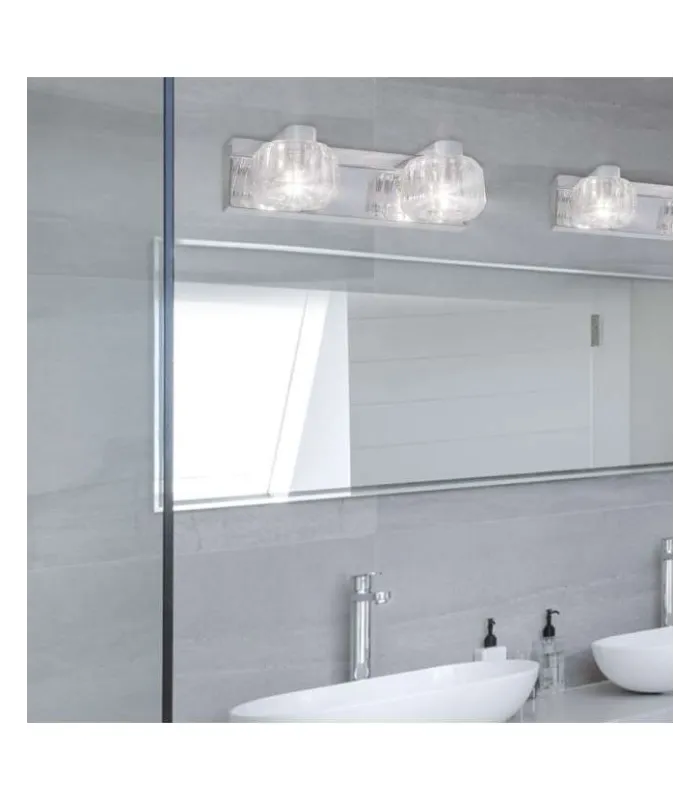 Plafón Portia cromo, 2 luces, diseño moderno