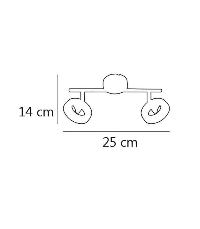 ILAJP Lámparas Lámpara de 2 luces alargada modelo Cedro acabado