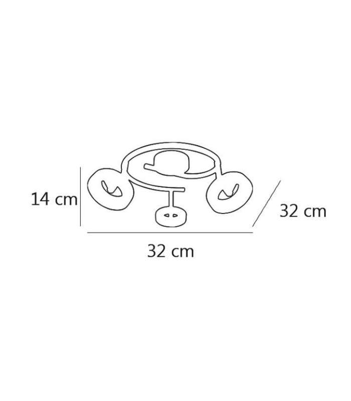 ILAJP Lámparas Lámpara de 3 luces redonda modelo Cedro acabado