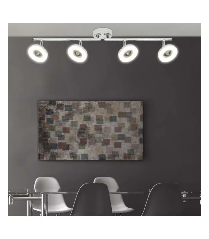 Lampe allongée 4 lumières modèle Cedro finition chromée 9