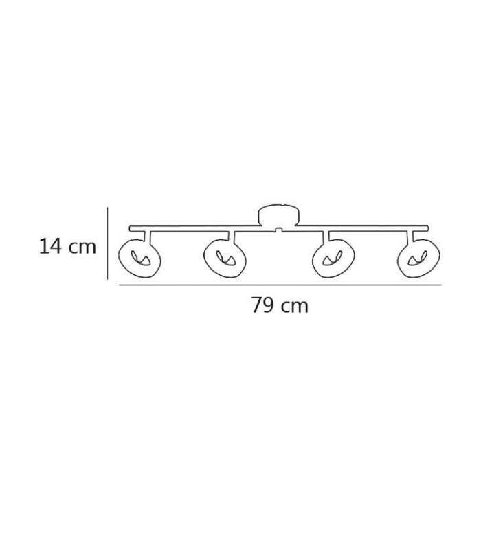 ILAJP Lâmpadas Lâmpada alongada de 4 luzes modelo Cedro cromado