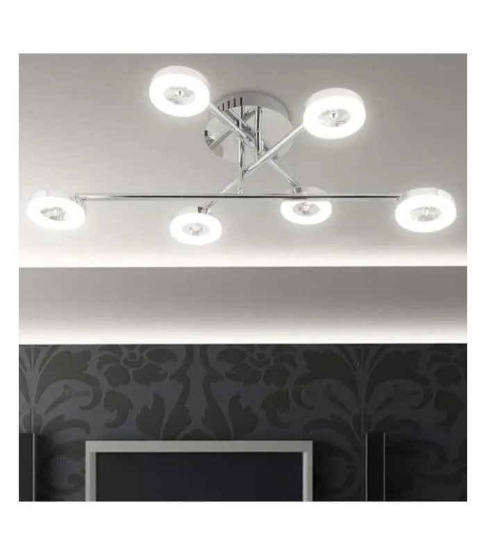 Lustre Cedro 6 lumières en finition chromée 19 cm(hauteur)67