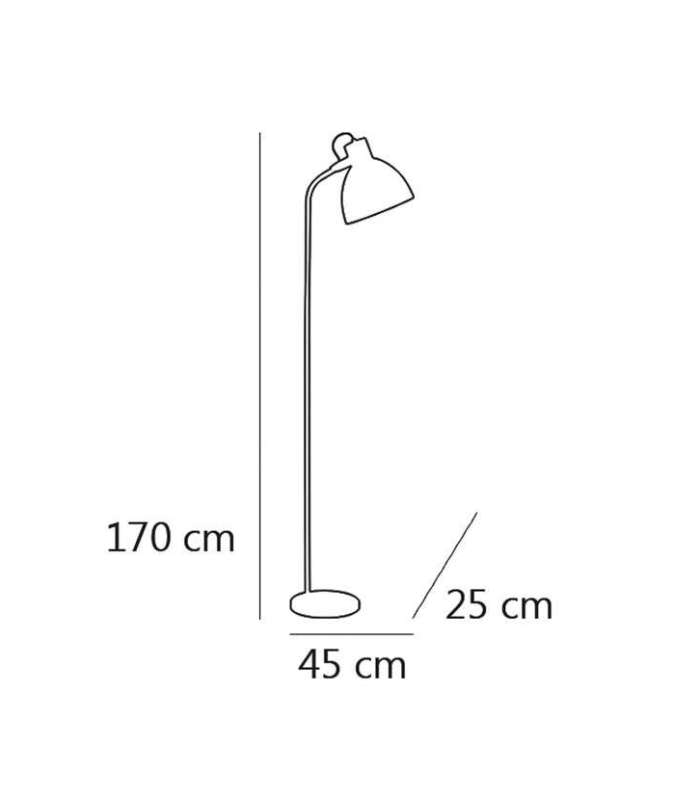 Lampadaire modèle Aliso finition grise 170 cm(hauteur)25