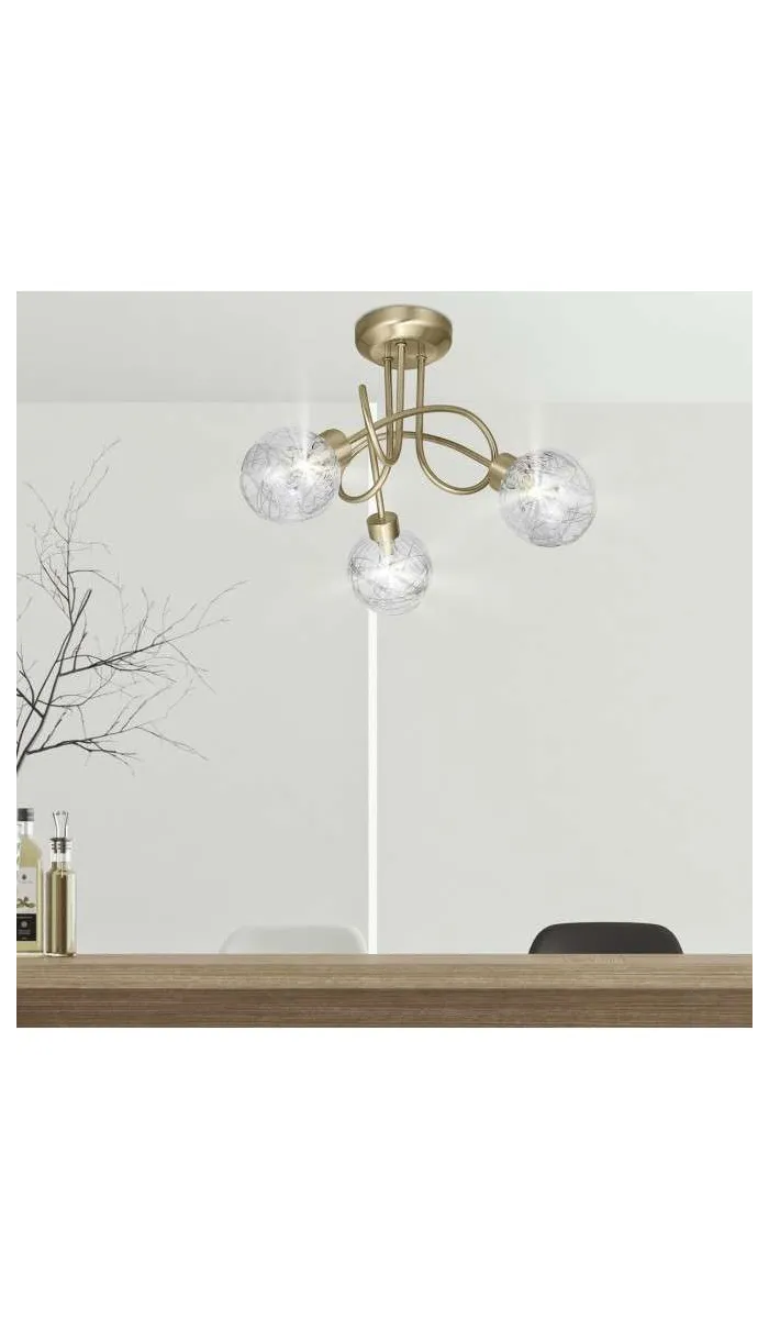 Lámpara Menta moderna de 3 luces en cuero