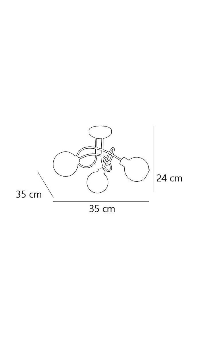 Lámpara Menta moderna de 3 luces en cuero