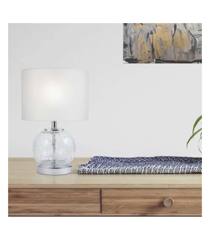 Lámpara de sobremesa modelo Bram cristal cromo