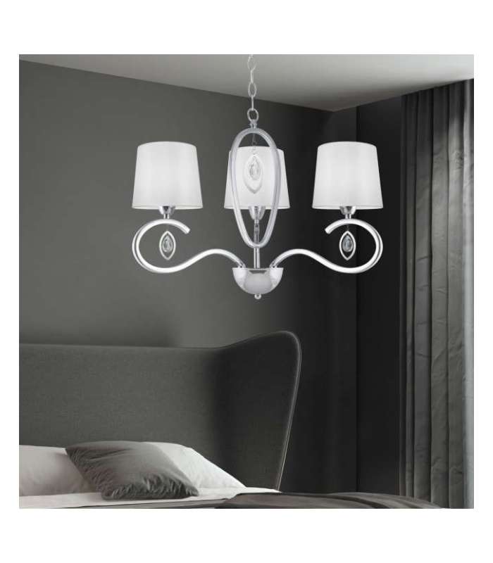 Lampe chromée à trois lumières, modèle Acai 46 cm(hauteur)48