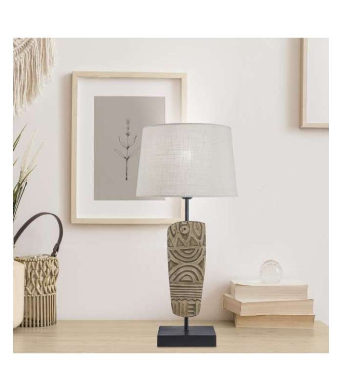 Lampe d'angle en finition bois, 55cm (hauteur) 25cm (largeur).