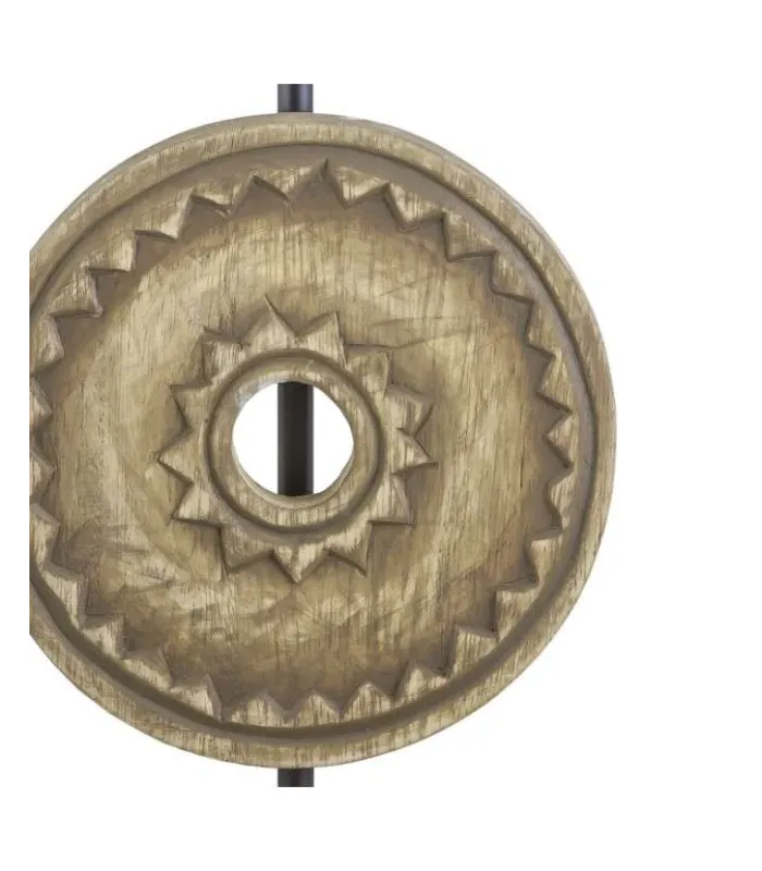 Lámpara de sobremesa Rodano 49cm, metal negro y madera
