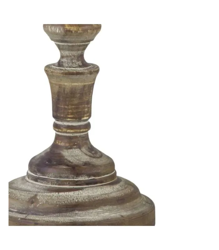 Lámpara de sobremesa Laseu con pie de madera