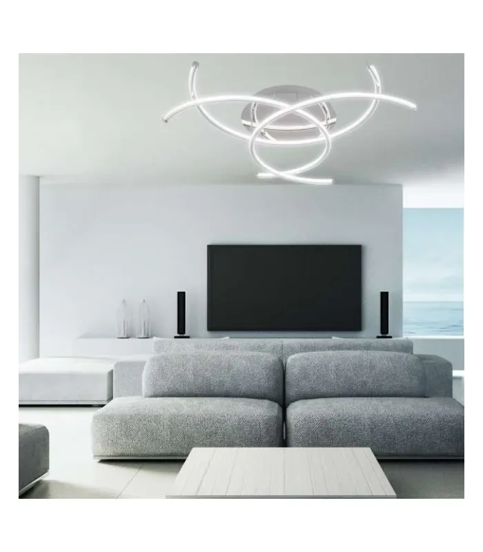 Plafón LED Barano cromo, 65W, 6175LM, 4000K