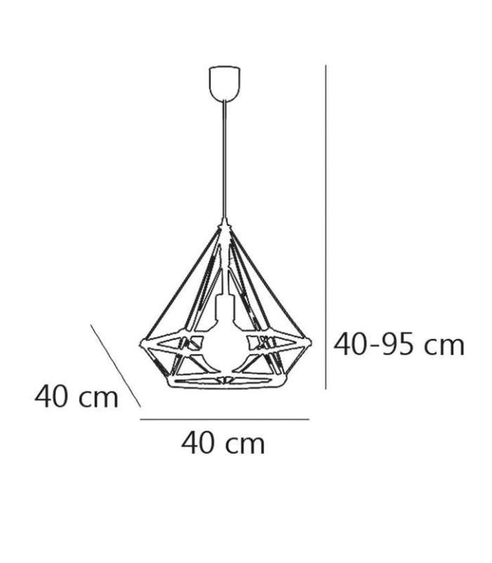 Albar pendentif avec finition en corde 40/95 cm(hauteur) 40