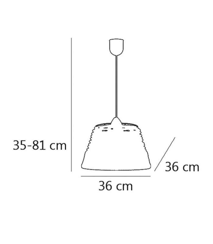 COLGANTE SEBU NEGRO/CUERDA 1 X 60W E-27