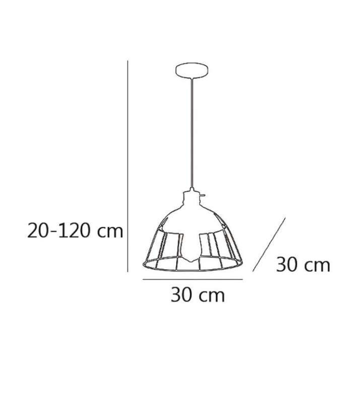 COLGANTE MONDEGO NEGRO 1 X 60W E-27