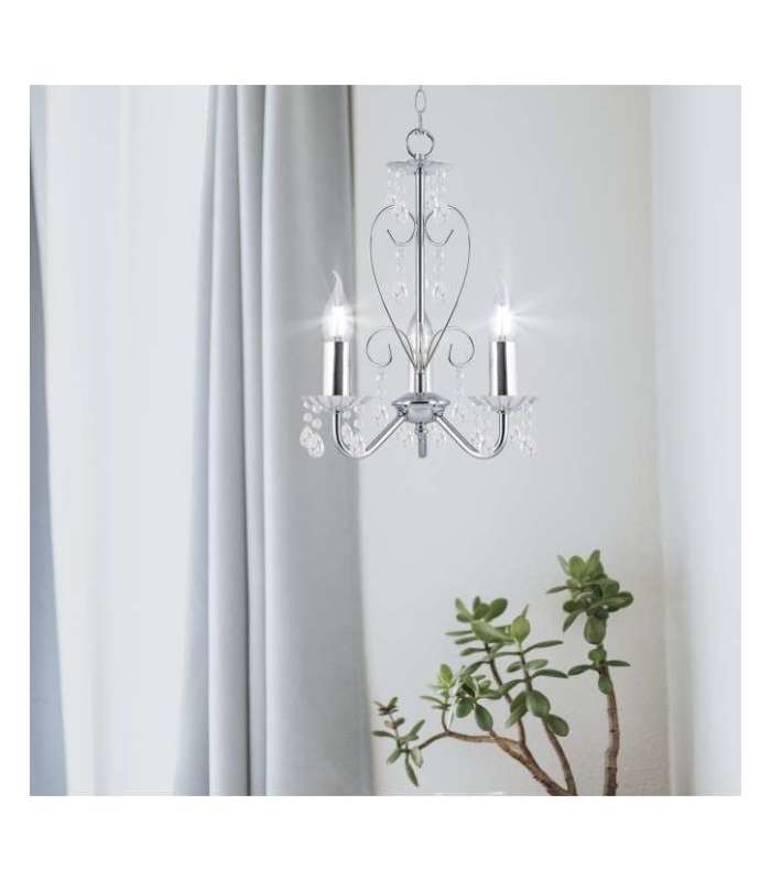 Chandelier 3 lights chrome finish Tulip model 50 cm(height)25