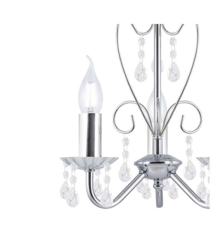 Chandelier 3 lights chrome finish Tulip model 50 cm(height)25