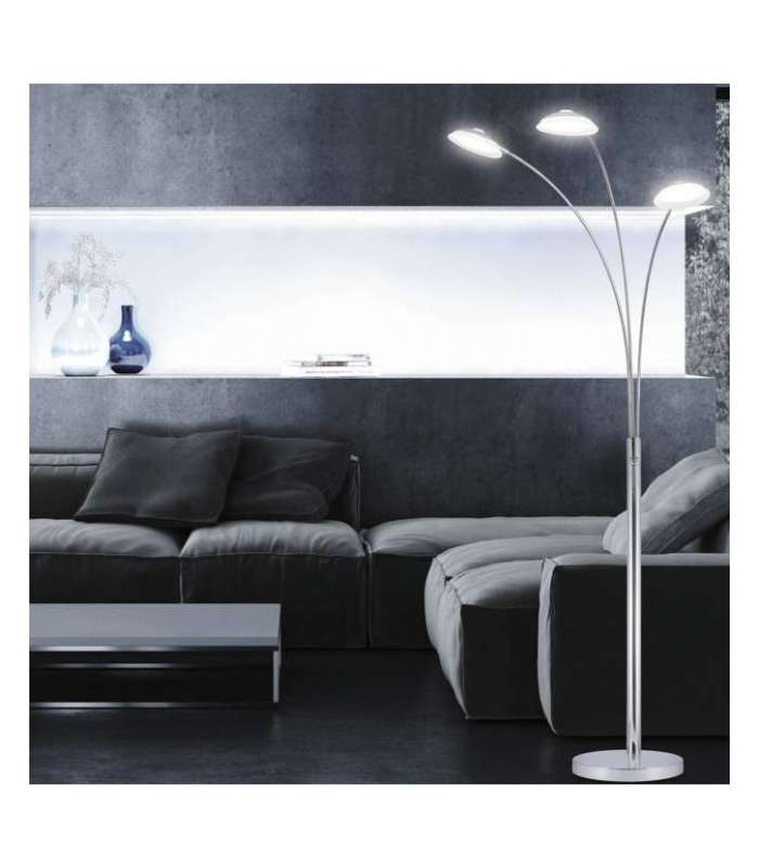 Draco led floor lamp in chrome 175 cm(height) 70 cm(width) 60