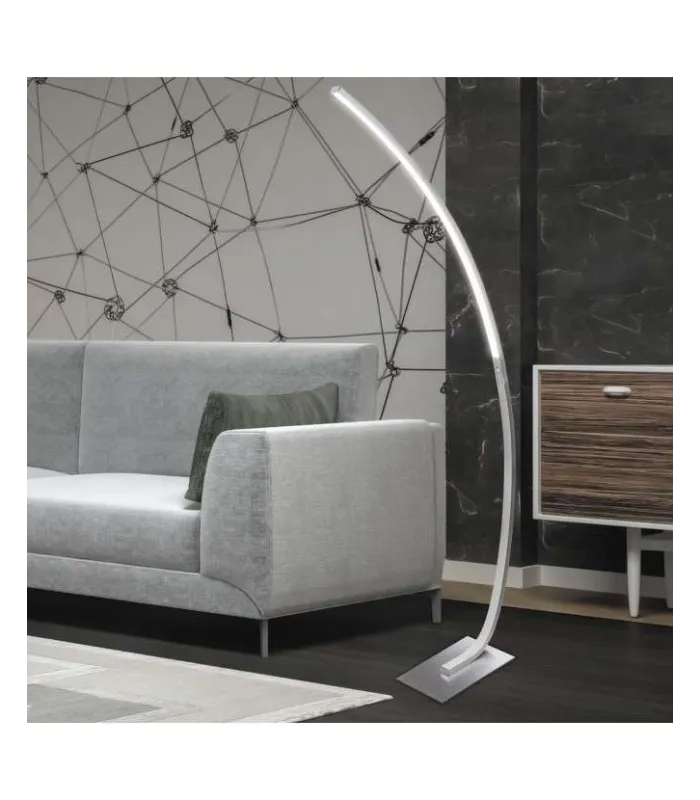 Lampadaire led modèle Aldo finition nickel satiné 146