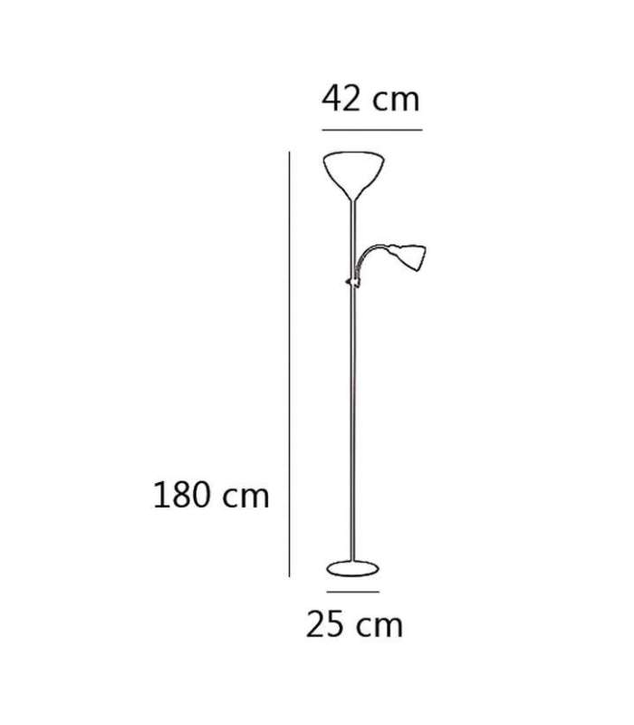 Milo blanc lampadaire 2 lumières 180 cm(hauteur) 50 cm(largeur)