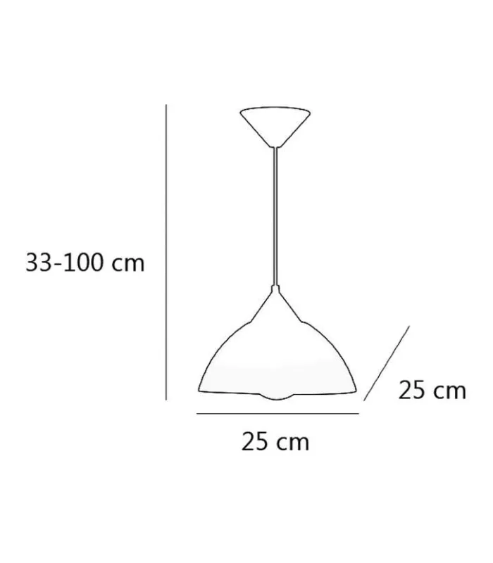 Colgante Milo negro 33 cm de metal y acrílico