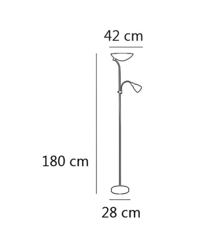 Lampadaire modèle Adal en finition nickel satiné 180