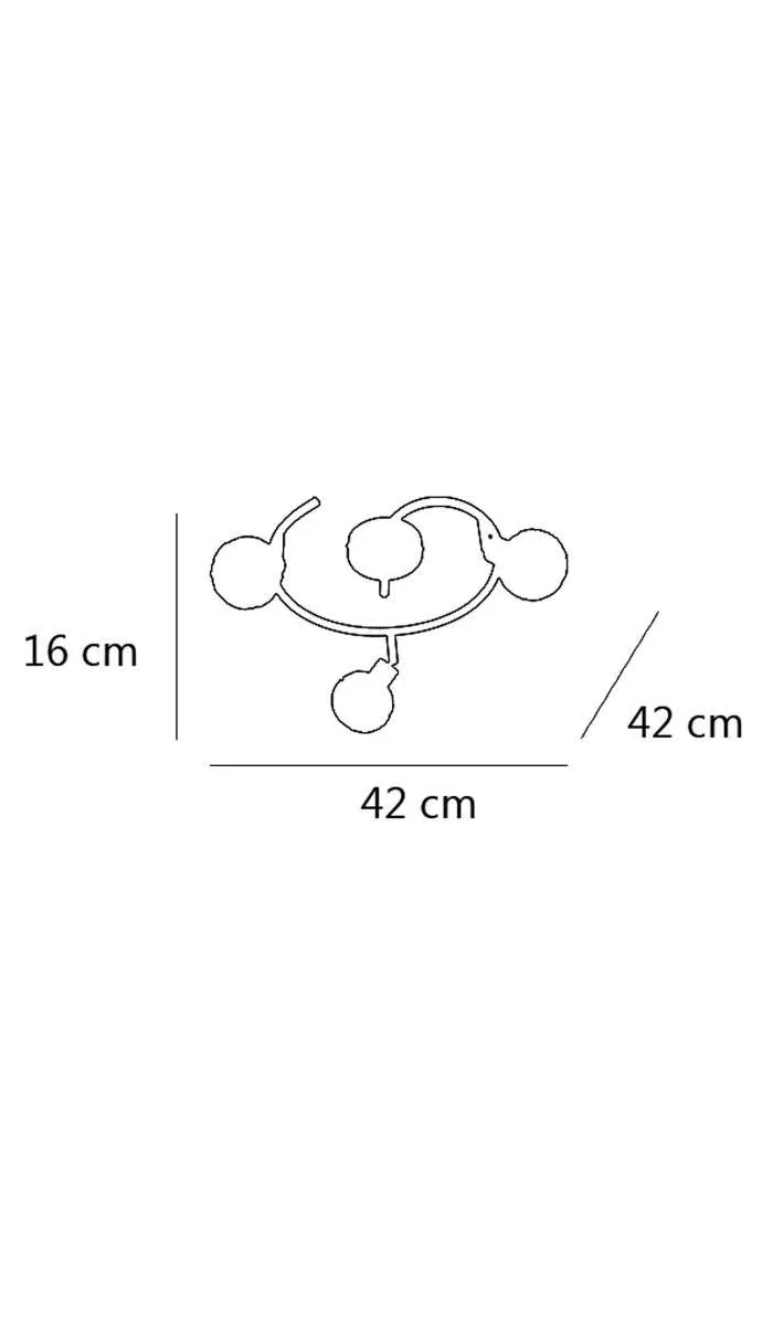 Menta plafonnier à 3 lumières en finition cuir 16cm(hauteur)