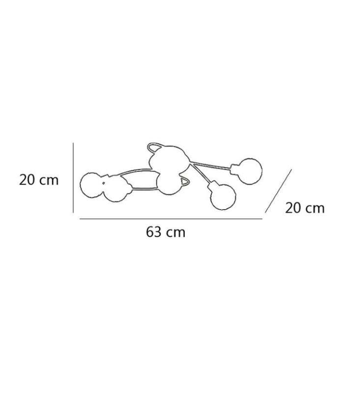 Menta plafonnier à 5 lumières en finition cuir 20 cm(hauteur)