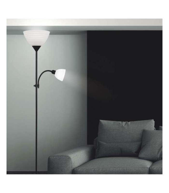 Milo lampadaire noir 2 lumières 180 cm(hauteur) 50 cm(largeur)