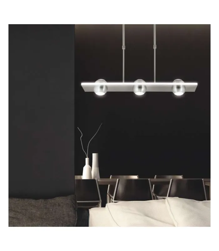 Lámpara lineal 3 luces Fanton níquel satinado