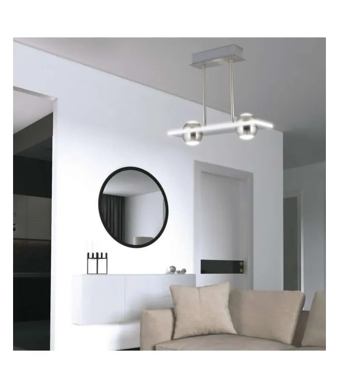 Lámpara lineal 2 luces FANTON niquel satinado 40cm