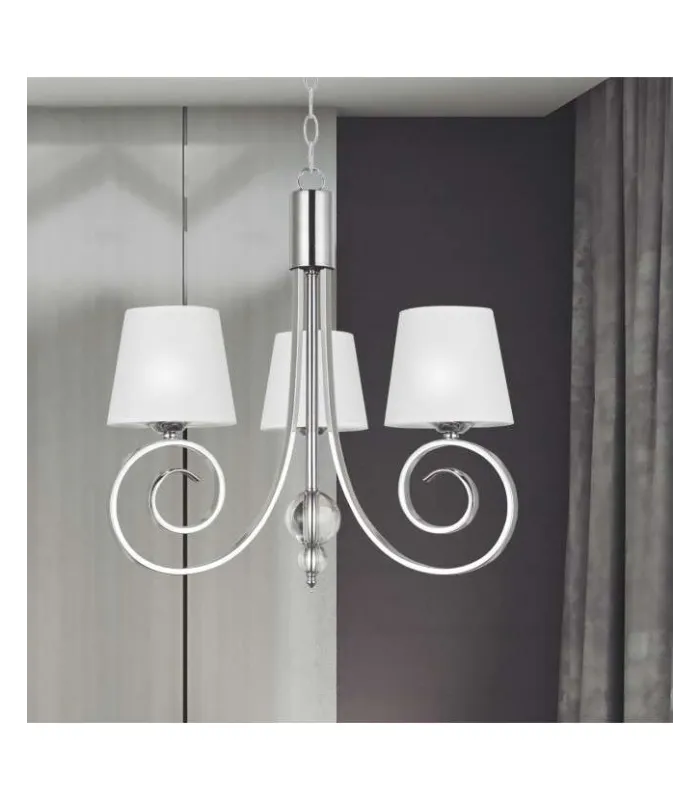 Lámpara 3 luces Marela cromo 100x55x55 cm