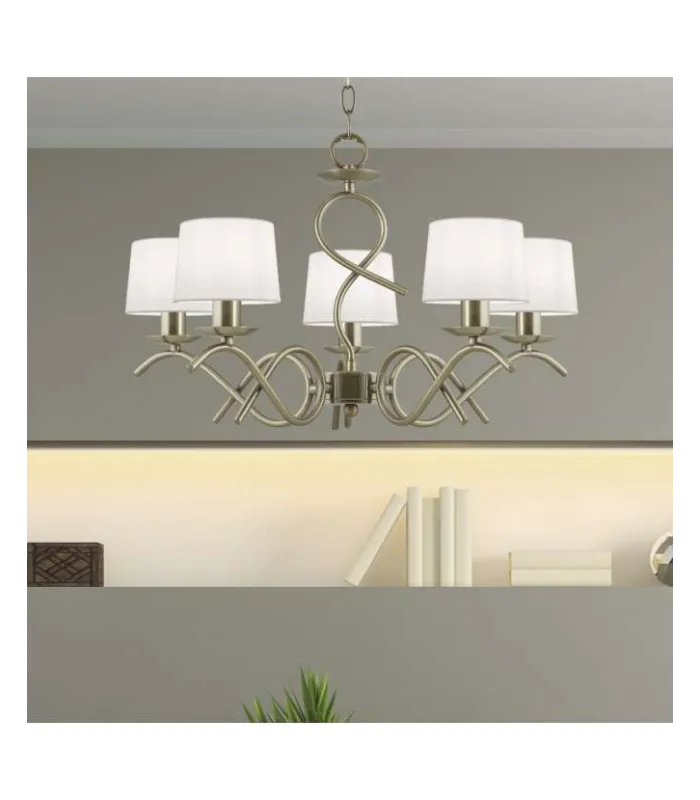 LAMPARA 5L GLORIA CUERO 5 X 40W E-14